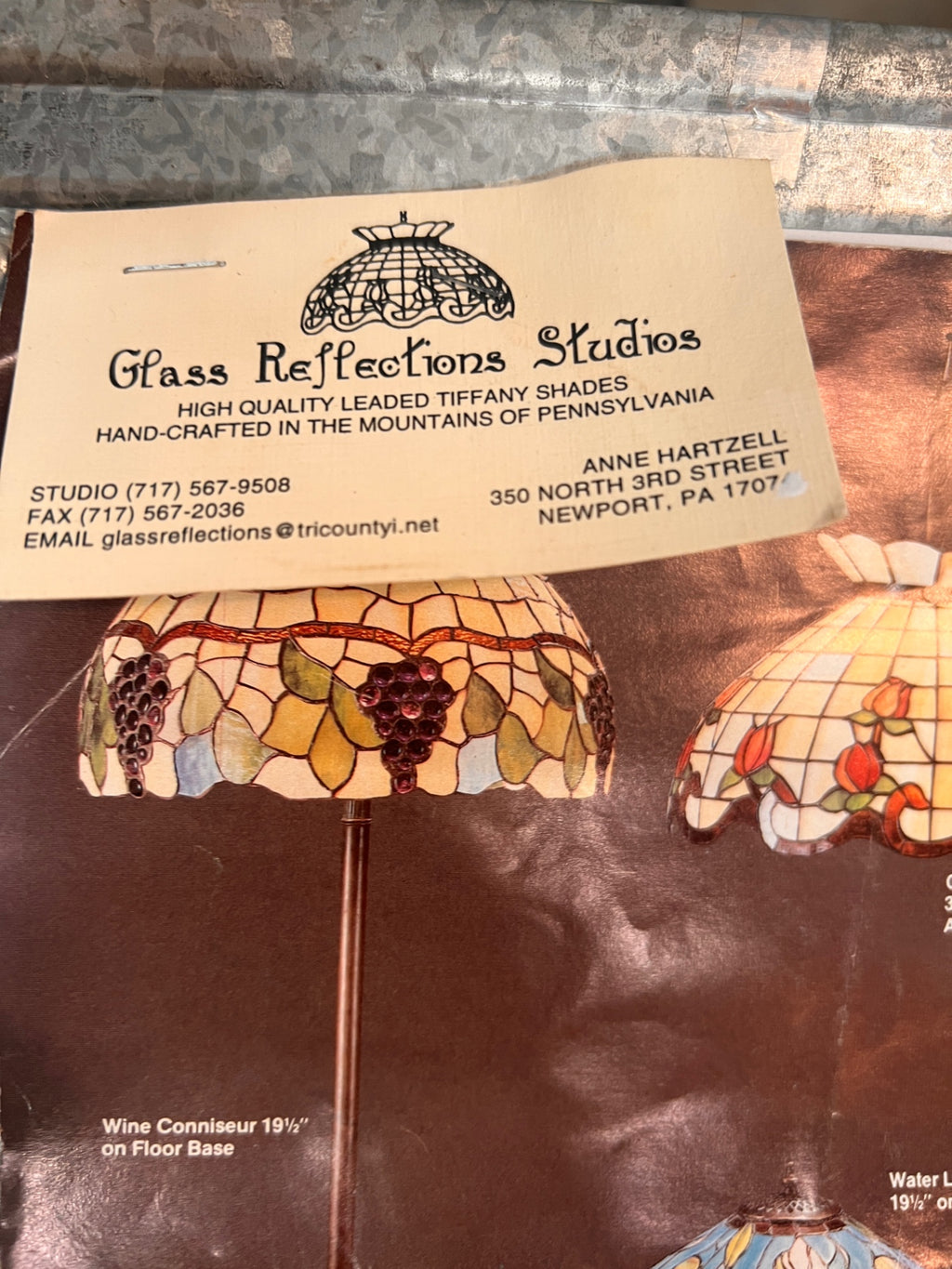 Glass Reflections Studios Tiffany Style Stained Glass Swag Lamp “Traditional Fruit” – Handcrafted Pennsylvania