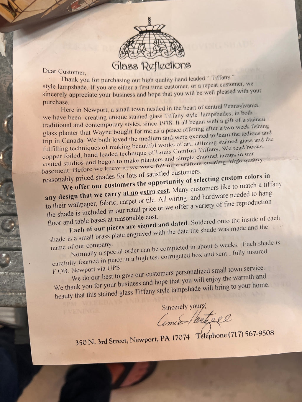 Glass Reflections Studios Tiffany Style Stained Glass Swag Lamp “Traditional Fruit” – Handcrafted Pennsylvania