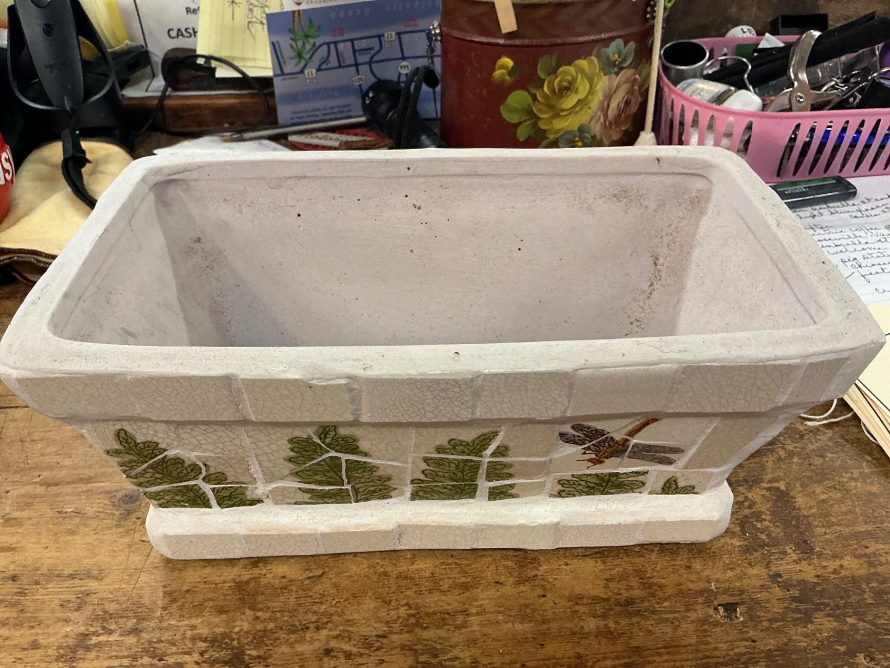 Planter w/ dragonfly