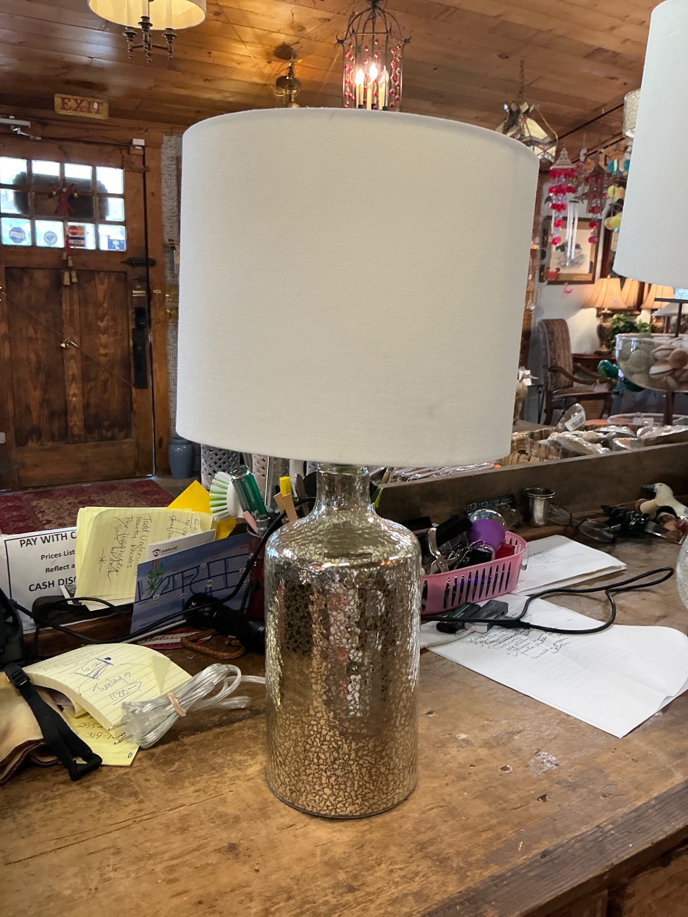Lamp w silver base