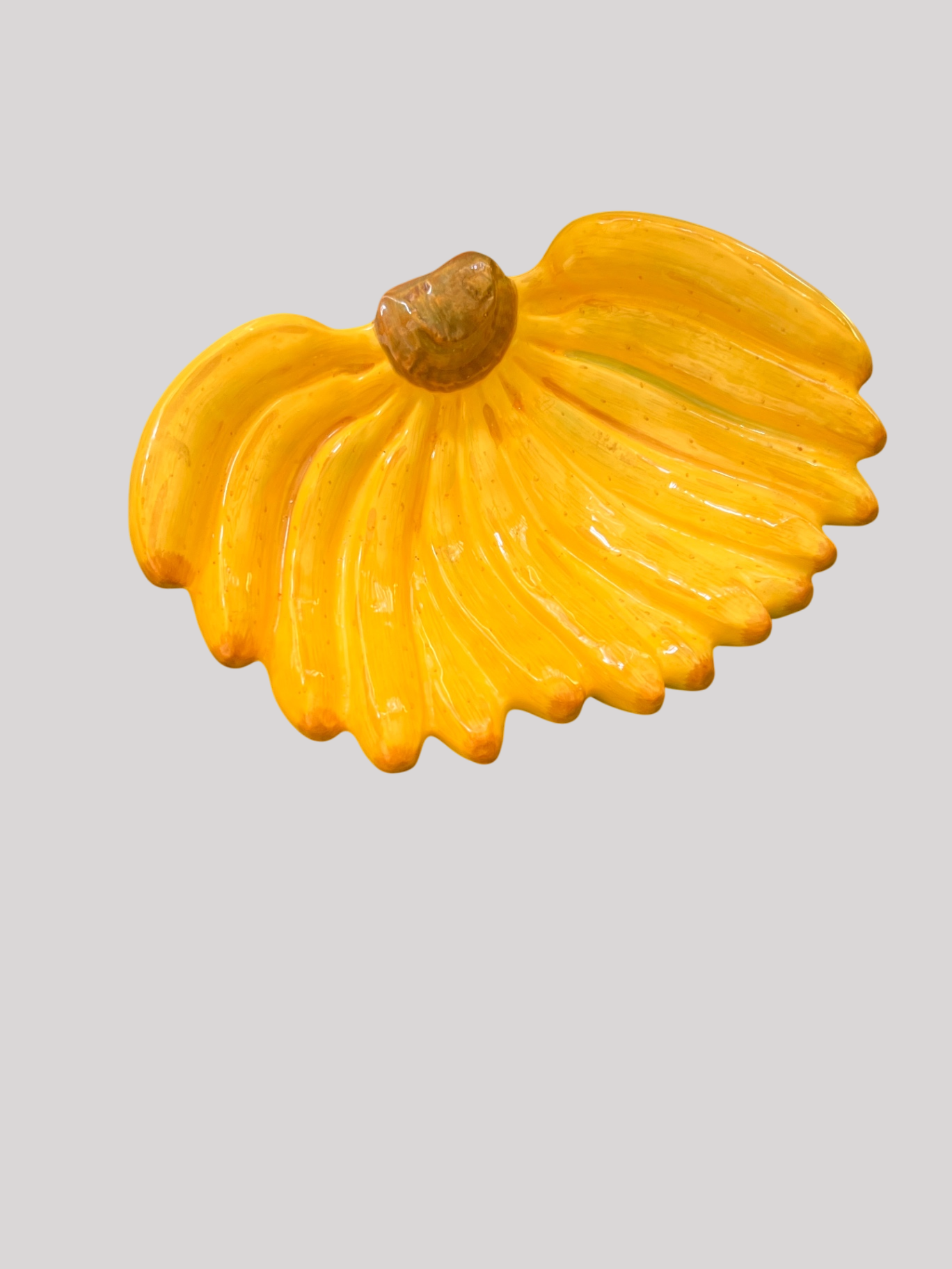 Department 56 Slice Collection Yellow Ceramic Serving Dish – Shell Leaf Design