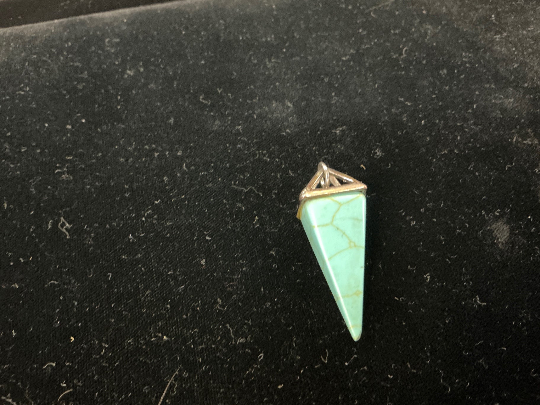 Sterling Silver Green Turquoise Point Pendant