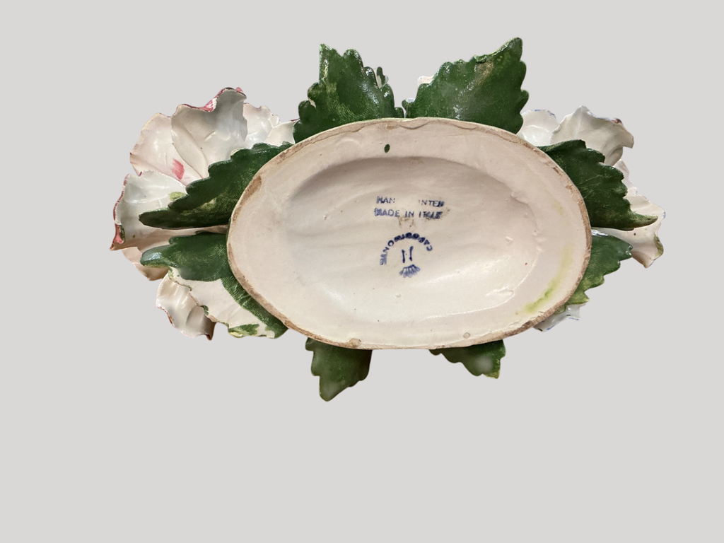 Capodimonte Italy Hand-Painted Porcelain Floral Bouquet Centerpiece