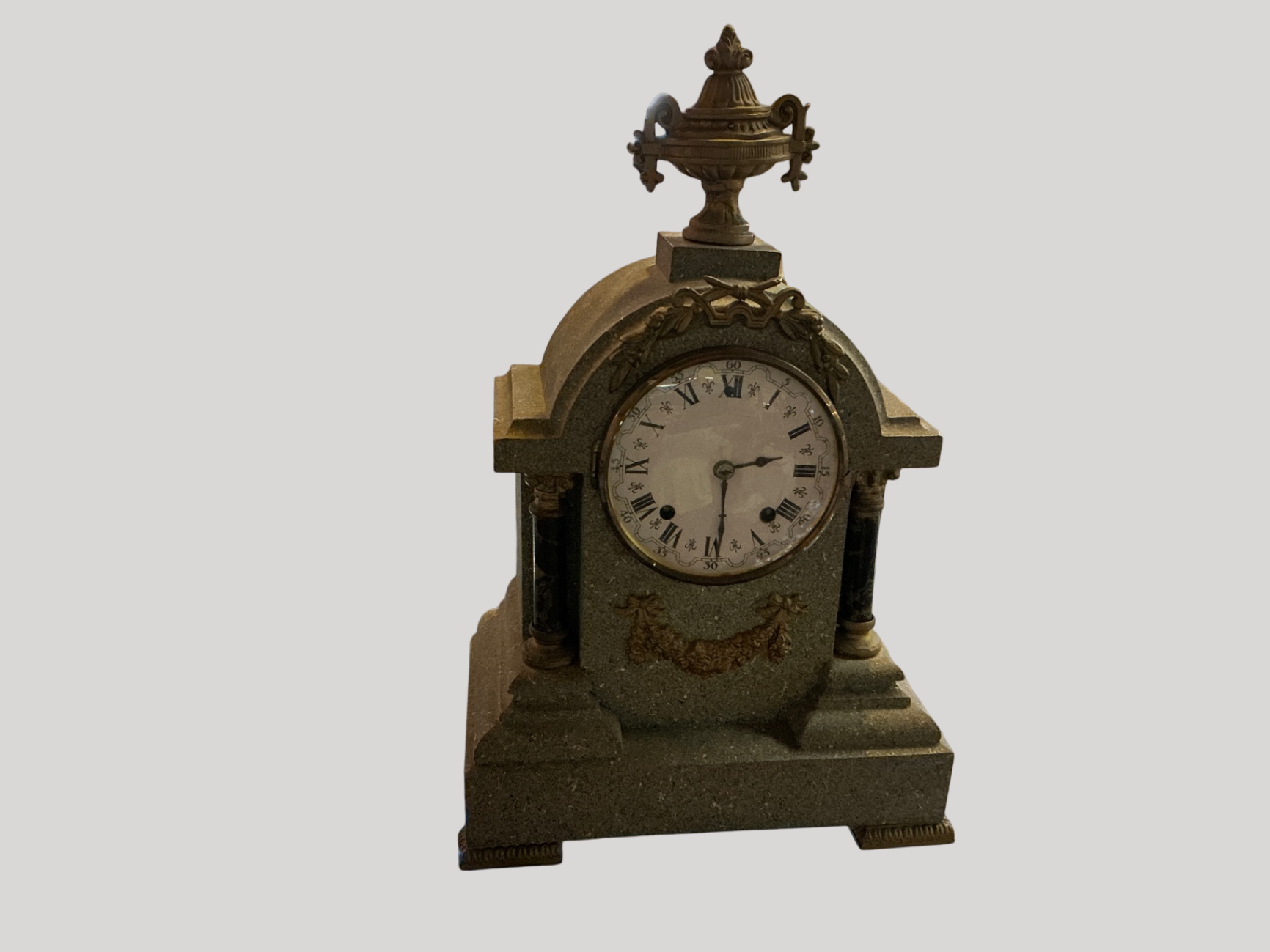 Antique French Mantel Clock – Marble Case with Ormolu Mounts, Circa Late 19th Century