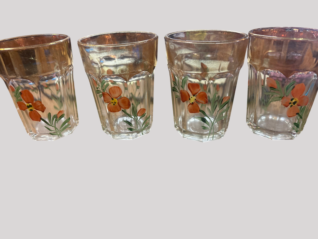 Set of 4 Hand Painted Glasses