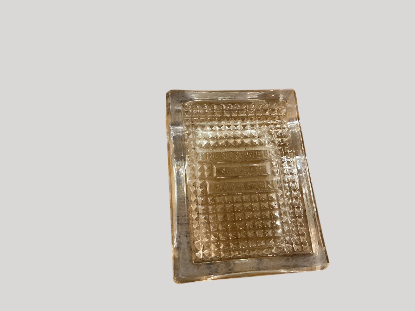 Vintage Frank A. Weeks Glass Ink Well – No. 2 Pat. Pending