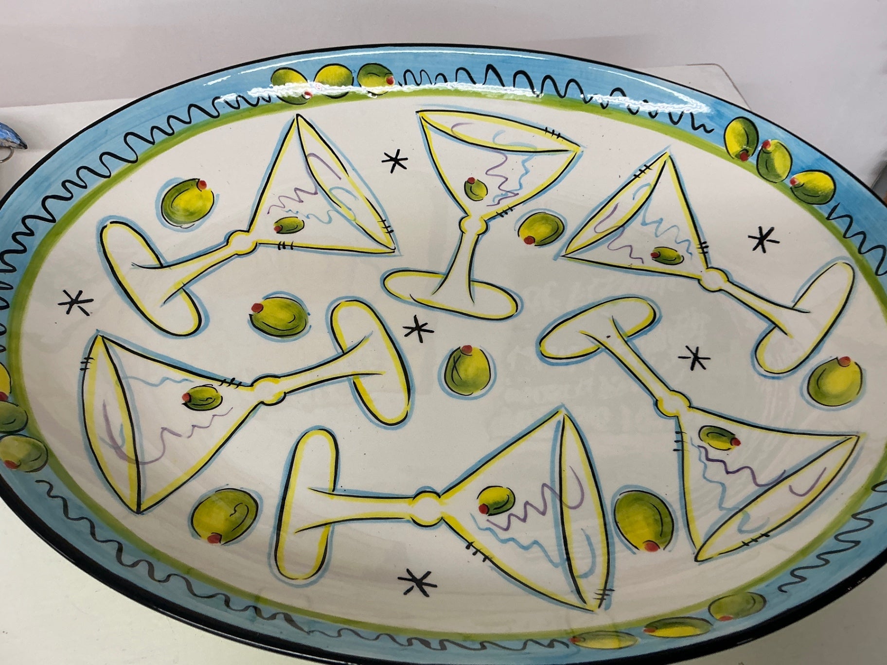 Bowl With Martini Glasses and Olives