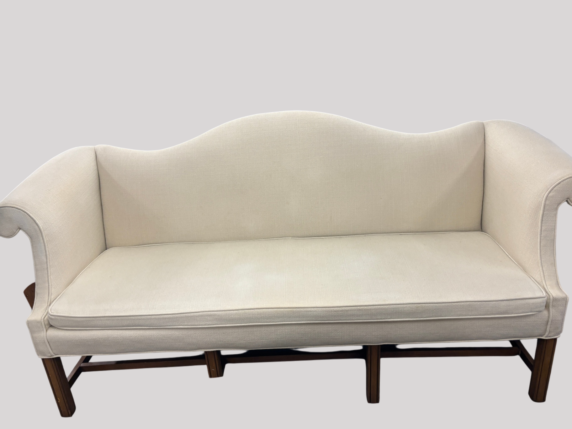 Beige Setae/Sofa with wood legs