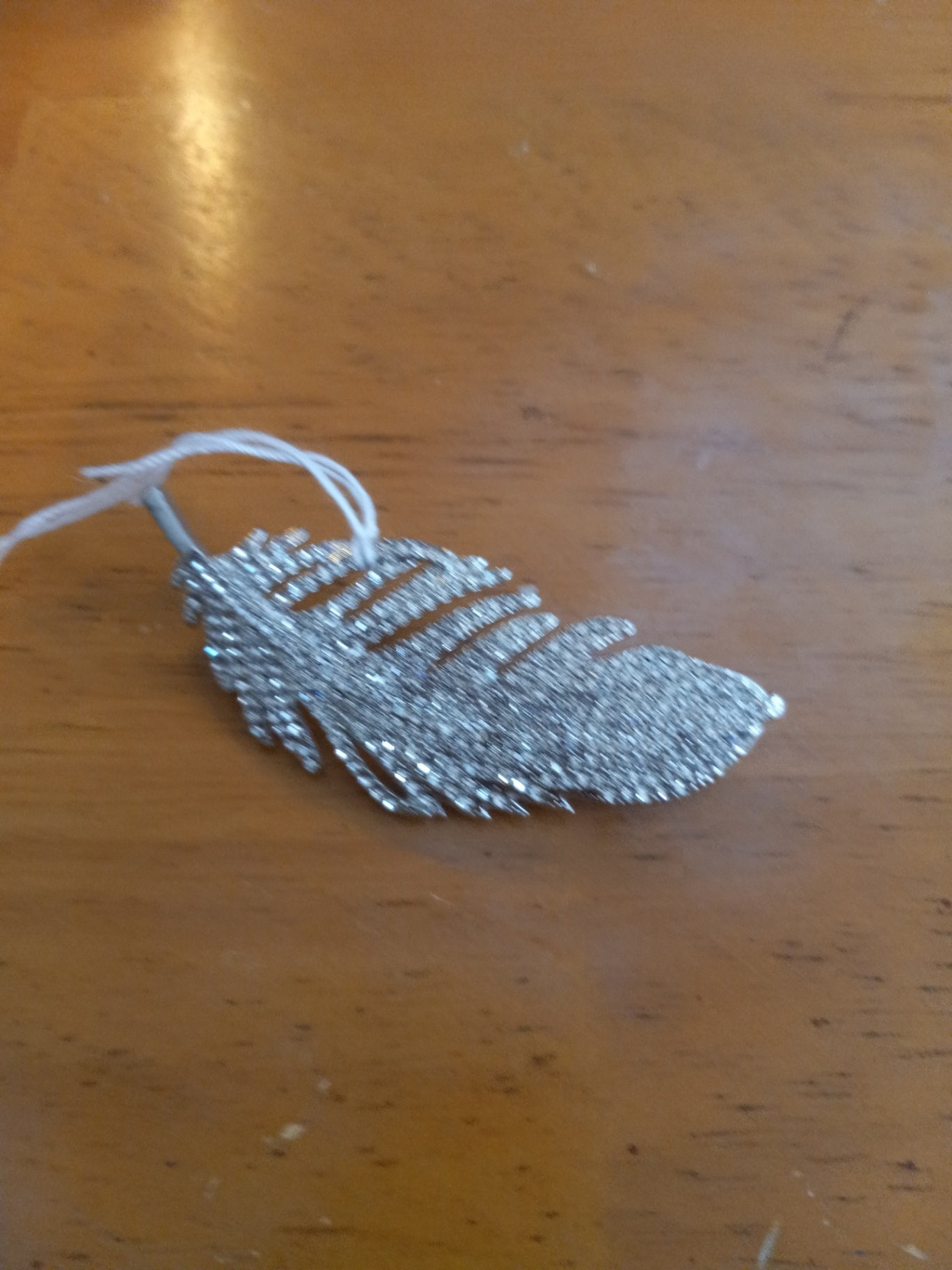 Rhinestone feather pin dsc 