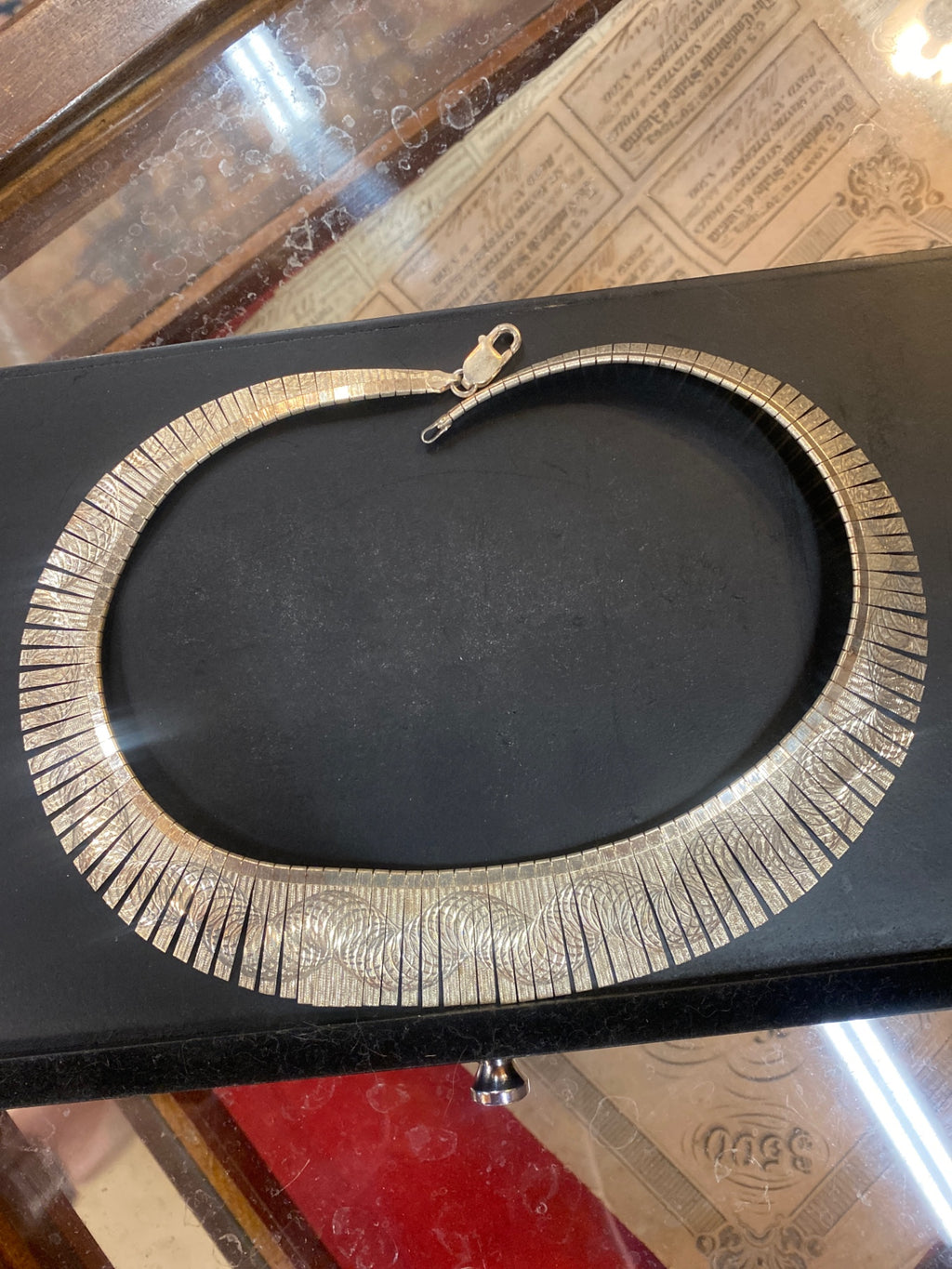 Vintage Sterling Bib Necklace Slinkies Design HHH