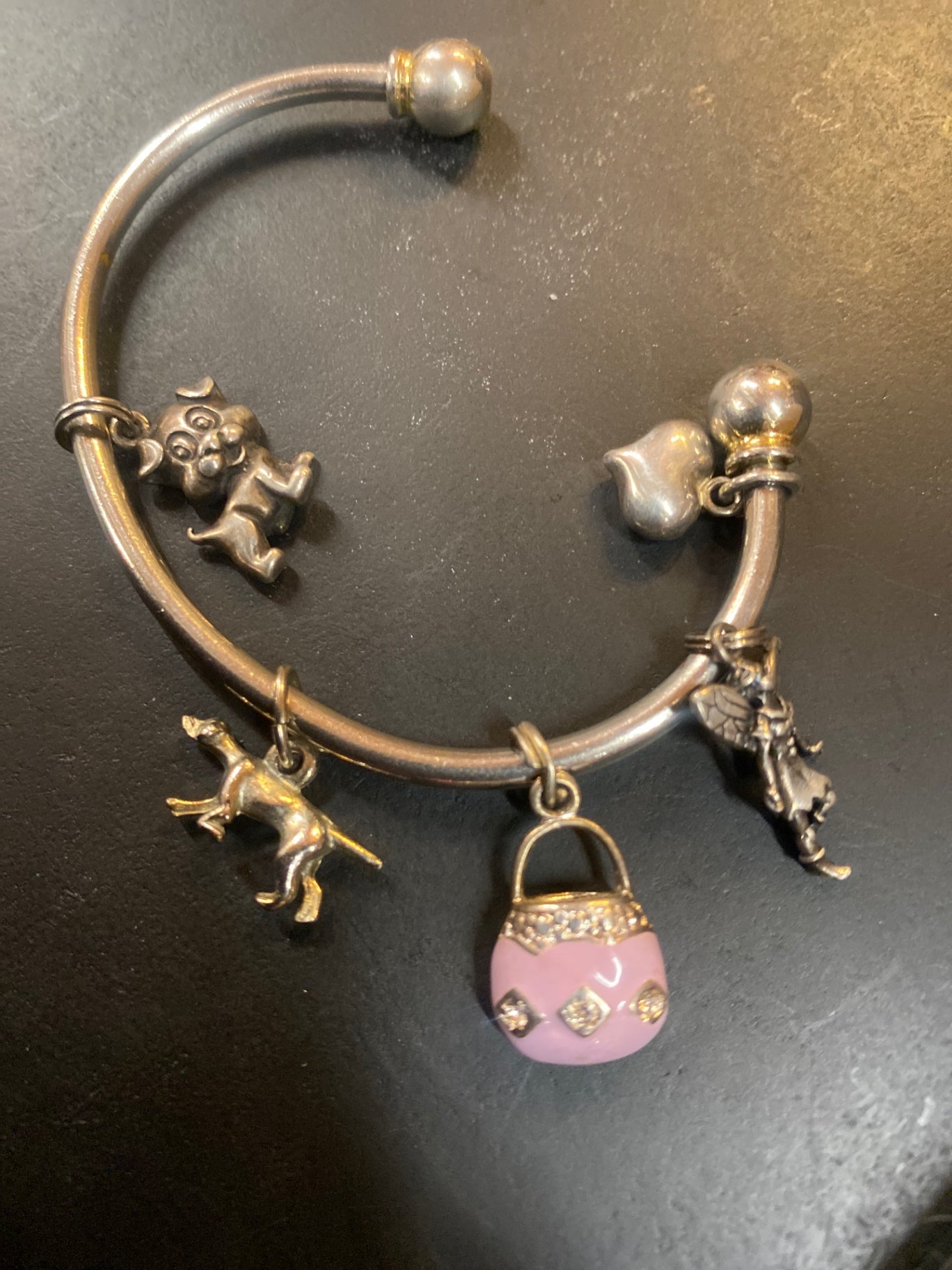 Sterling Charm Bracelet with 5 Charms HHH