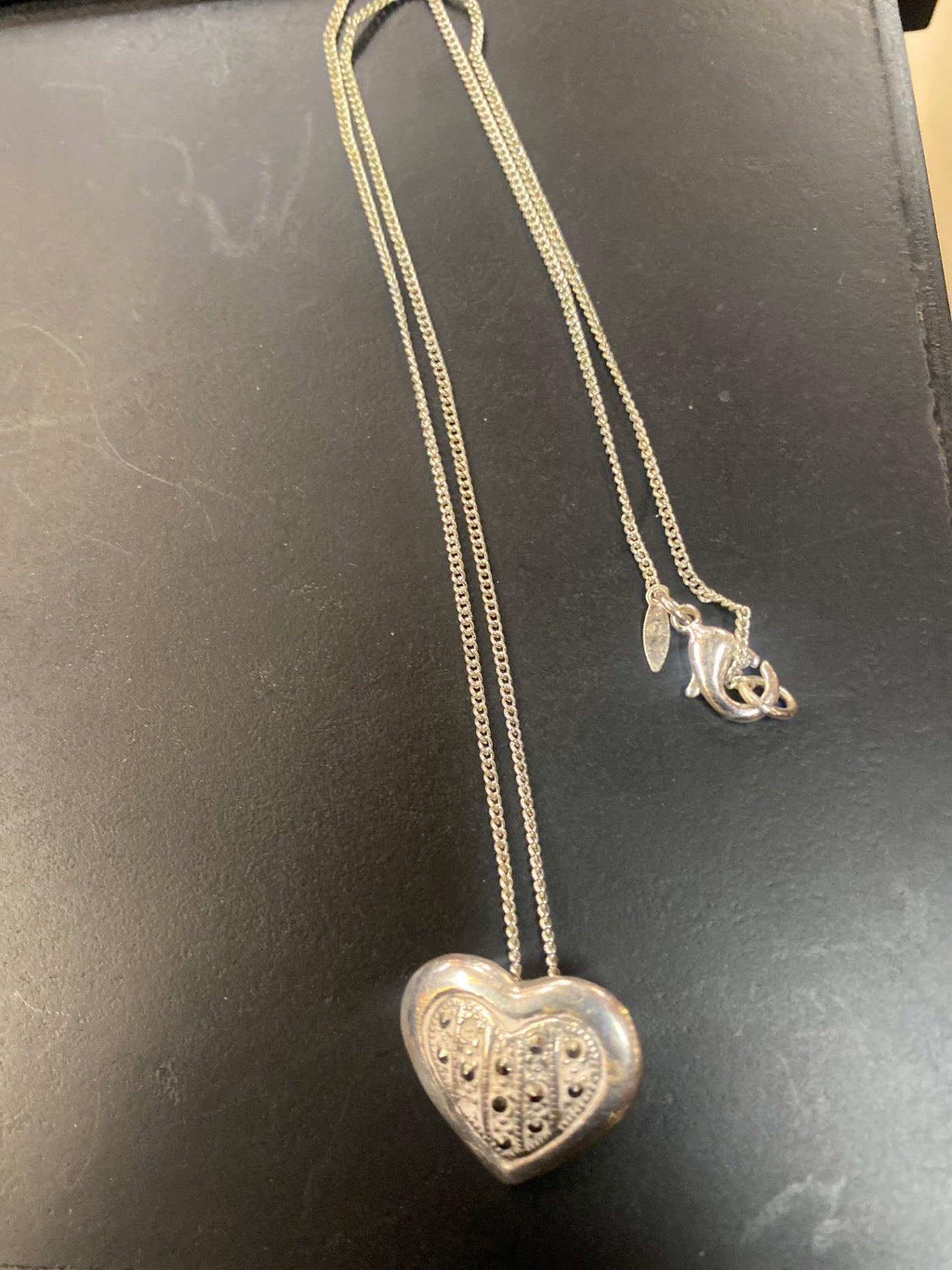 Vintage Sterling Heart Necklace HHH