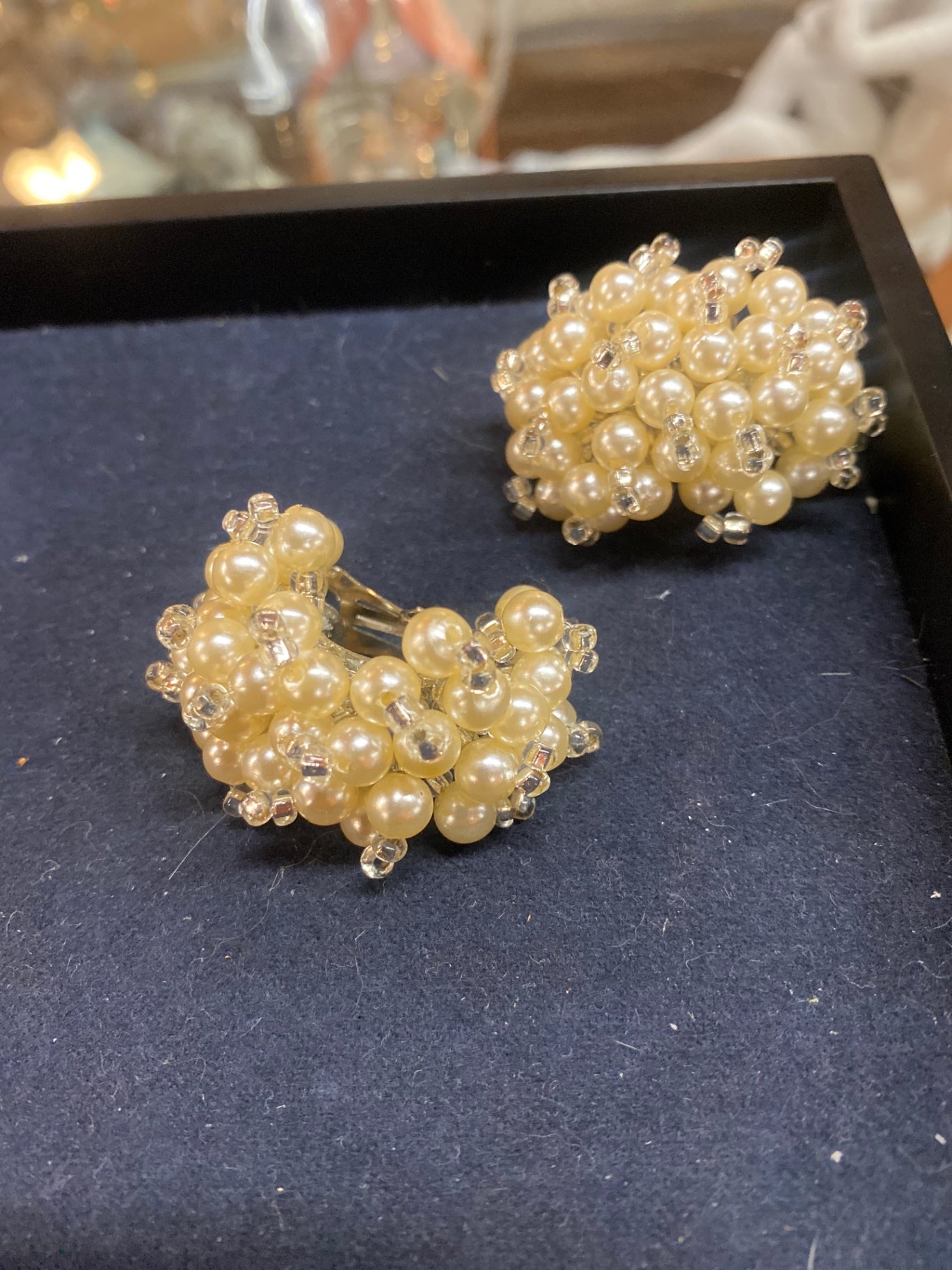 Faux Pearl clip earrings hhh