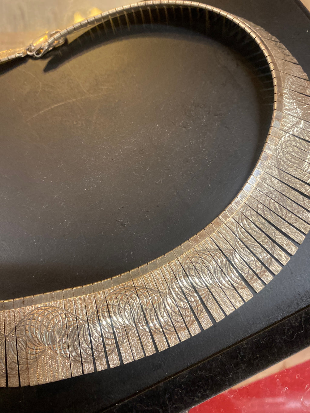 Vintage Sterling Bib Necklace Slinkies Design HHH