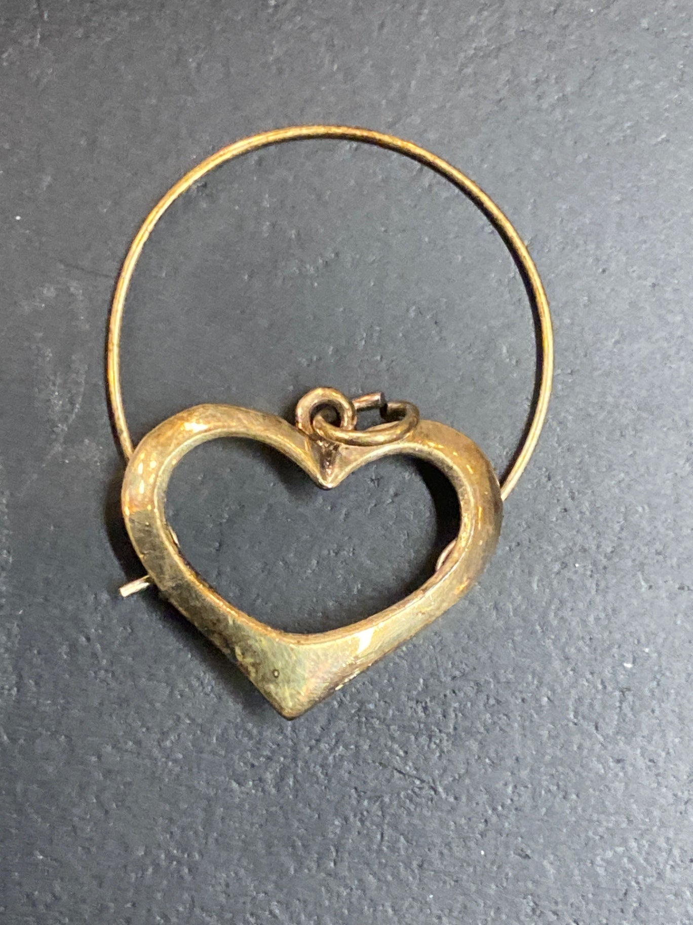 Vintage Sterling Heart Charm Holder Pendant HHH