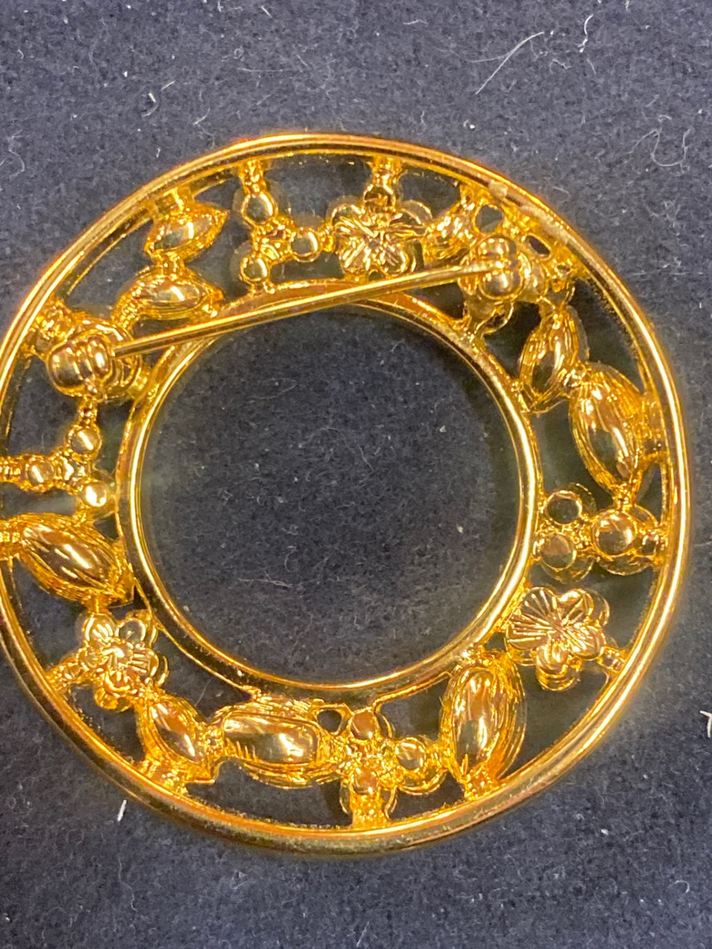 Nolan Miller Lavender Yellow Gold tone Brooch HHH