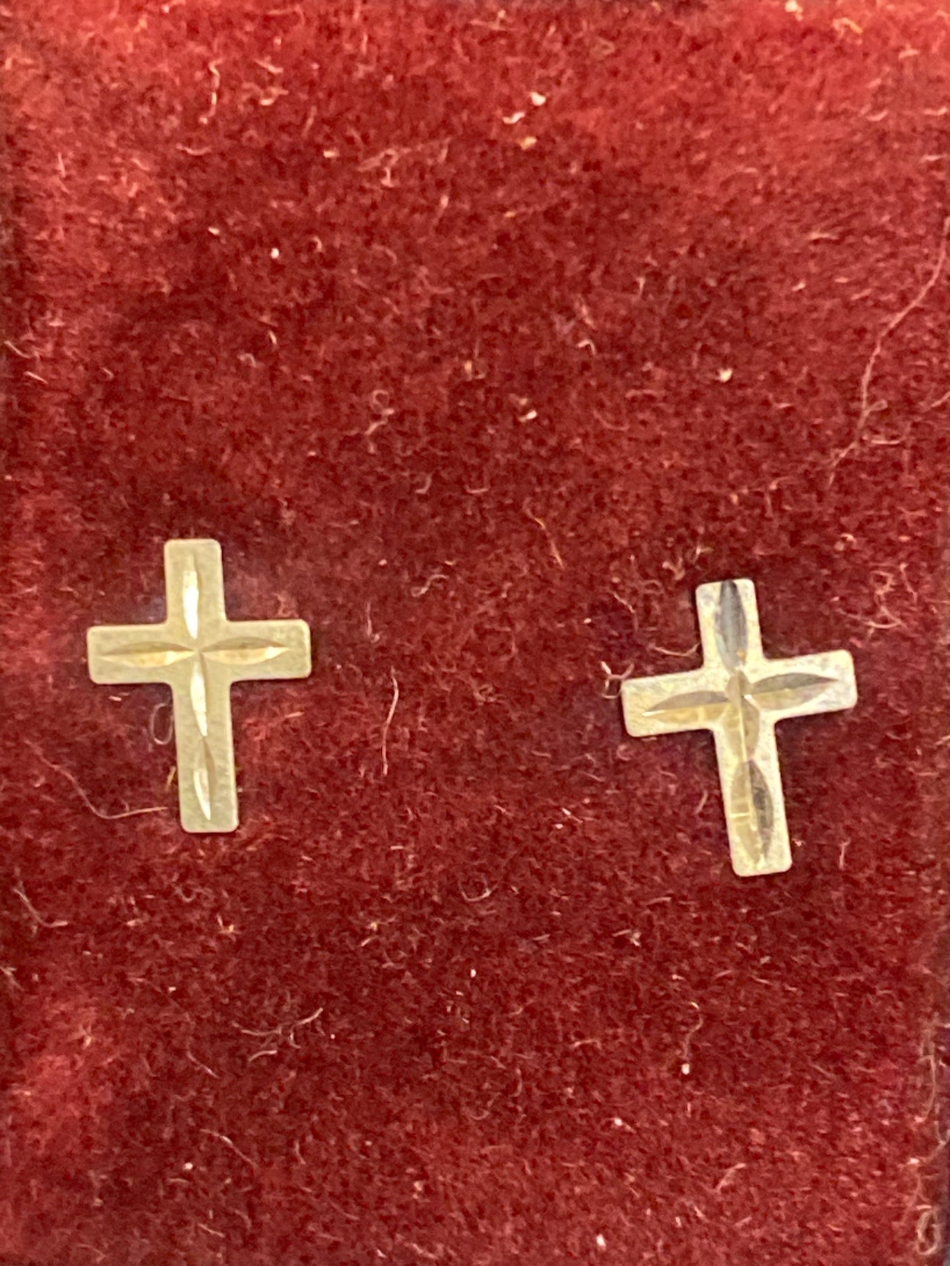 Vintage Stud Sterling Cross Earrings HHH