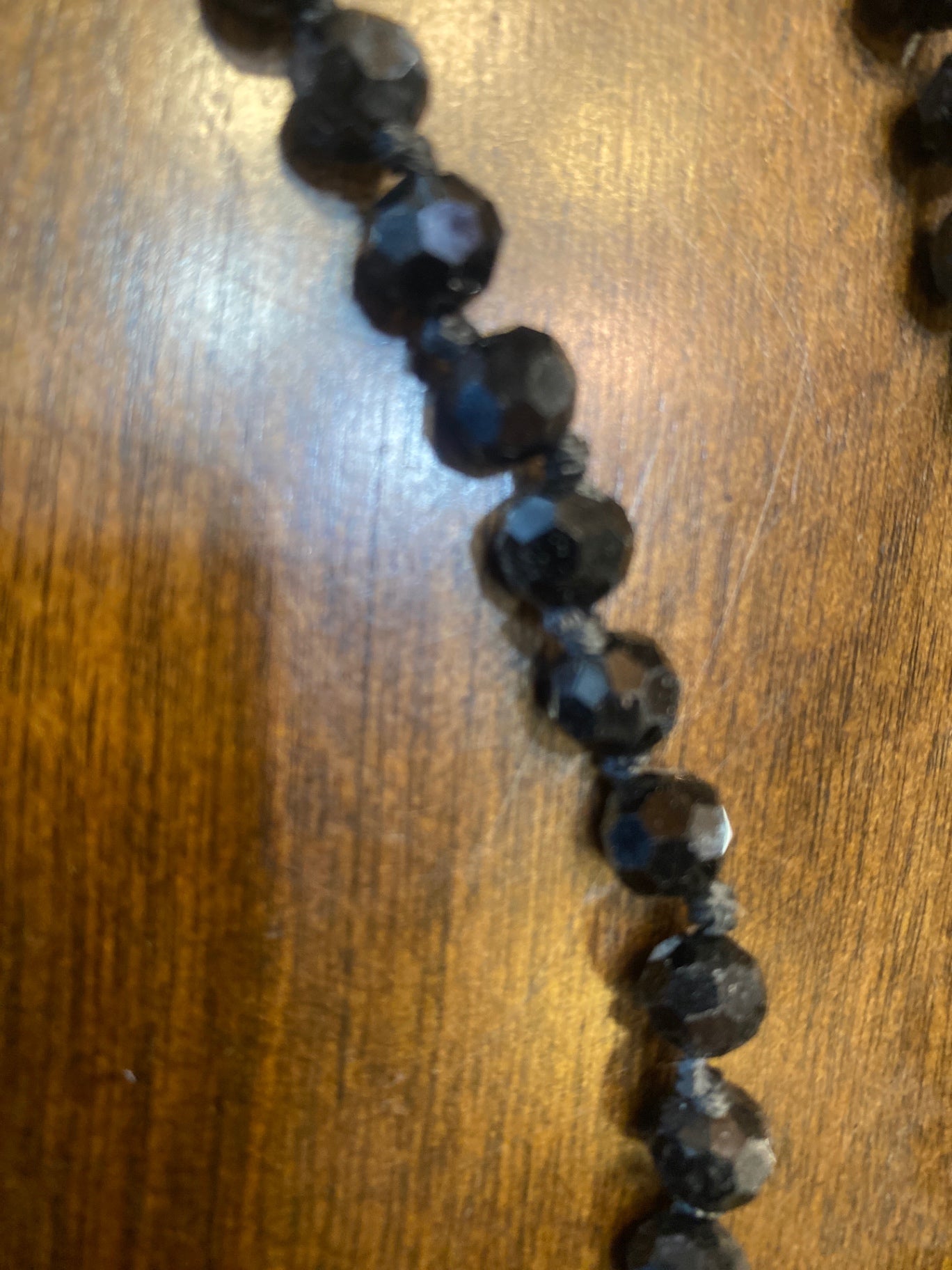 Hand Knotted Long Pendant Natural stone Black HHH