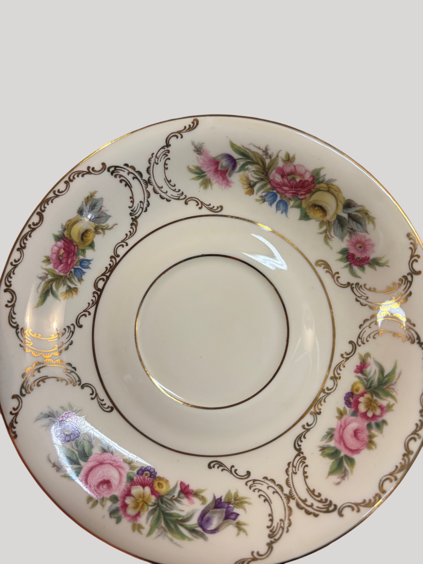 Set of 6 Teacup and Saucers Bavarian Porcelain