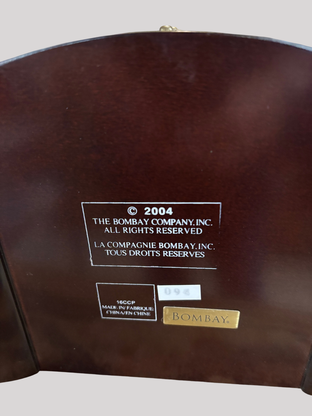 Bombay Jewelry Chest 2004