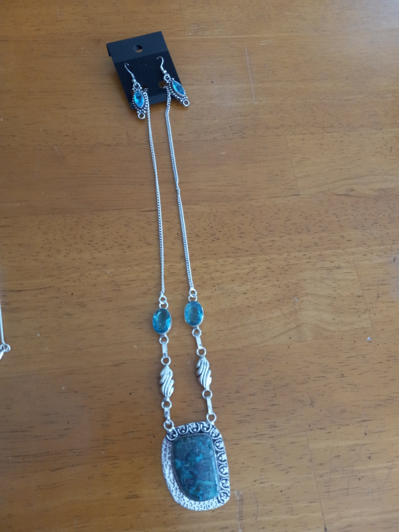 Necklace n earrings chrysocolla dsc 