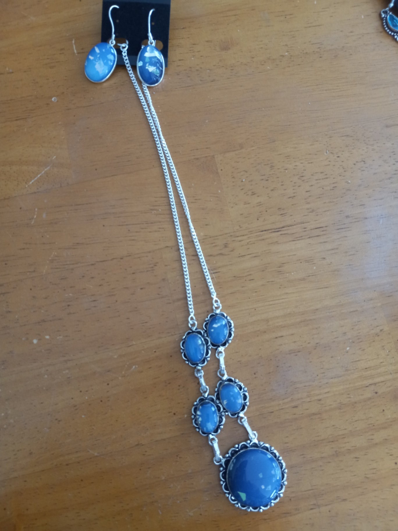 Necklace n earrings opalet fire dsc 