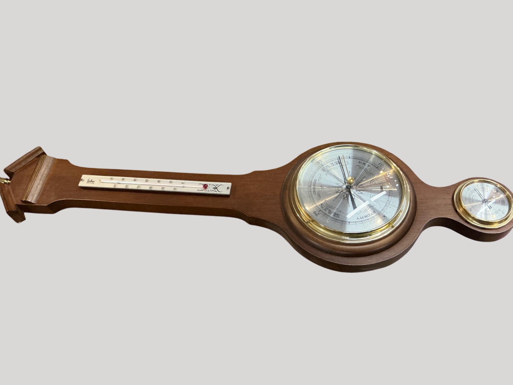 Vintage Banjo-Style Wall Barometer, Thermometer, and Hygrometer by Airguide Instrument Co.