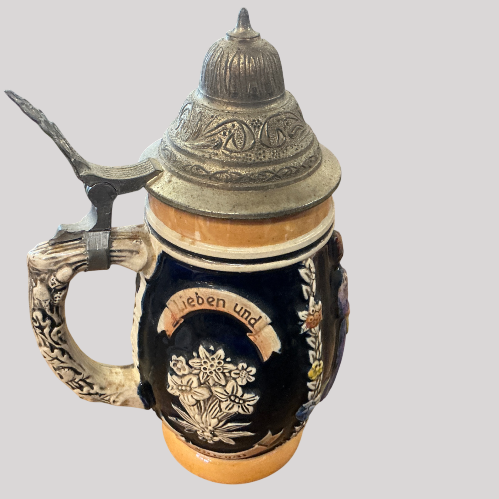 Vintage German Beer Stein – “Made in Germany,” Handcrafted with Pewter Lid