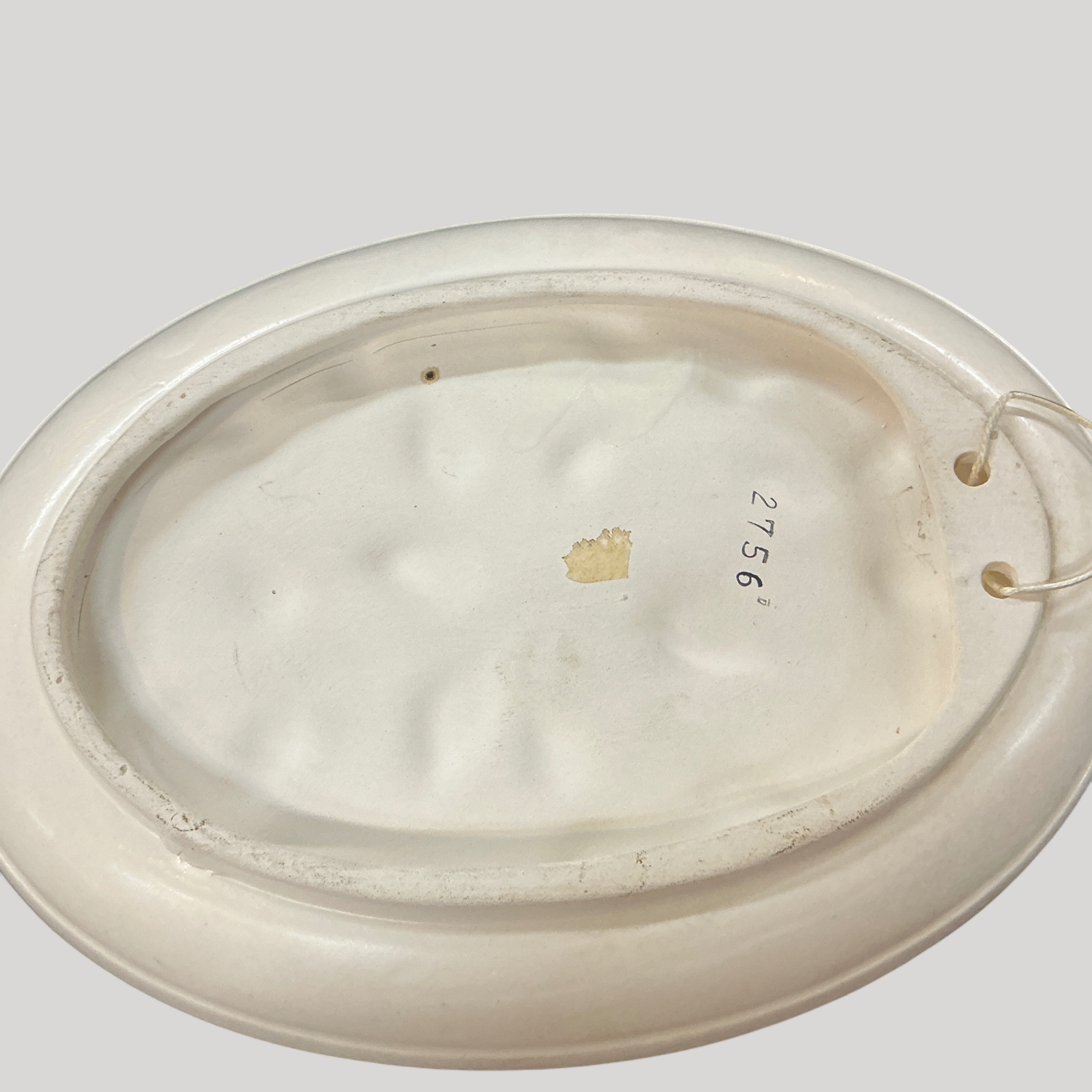 Vintage Italian Capodimonte-Style Porcelain Wall Plaque with Blue Flowers