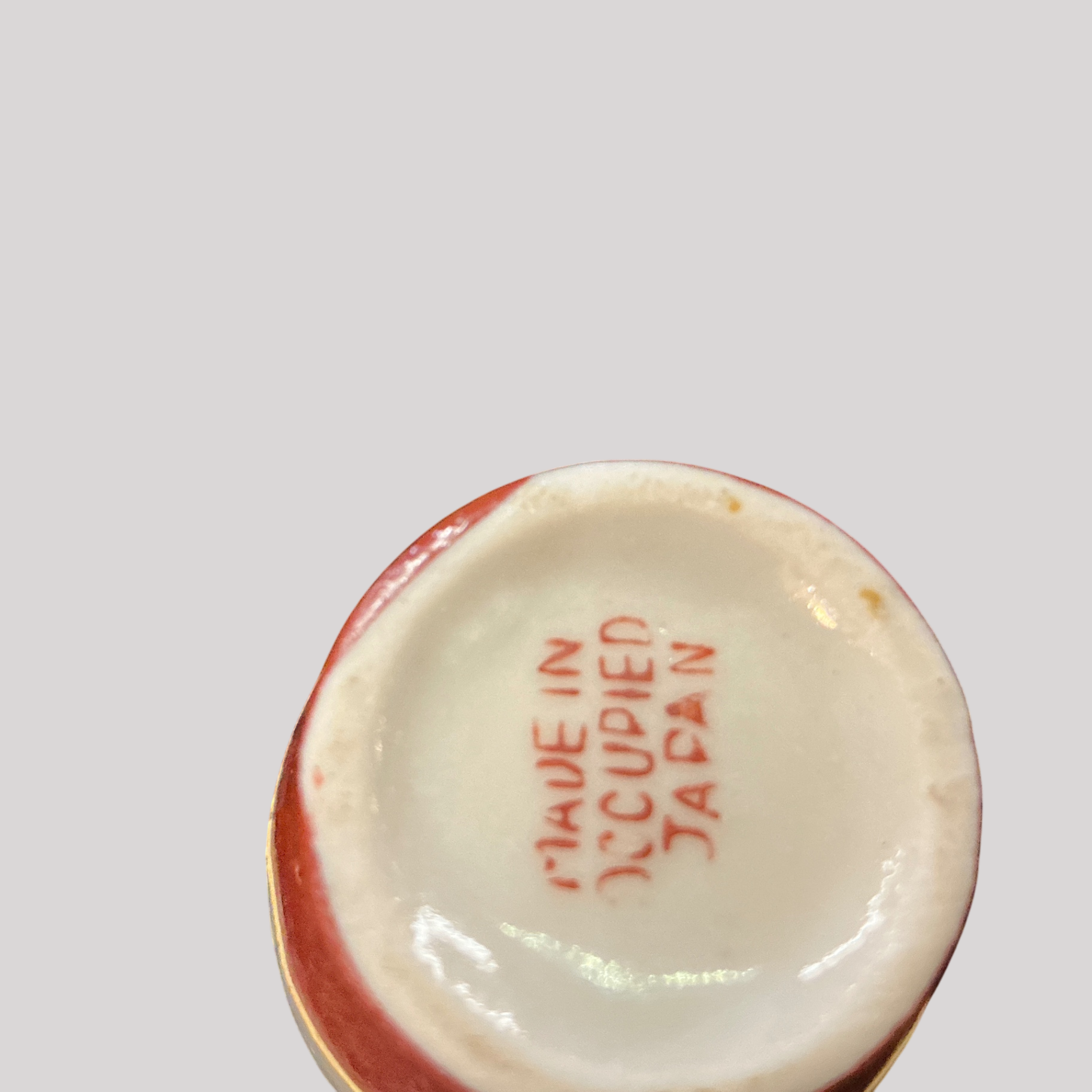 Made in Occupied Japan” Hand-Painted Porcelain Miniature Vase with Geisha Motif