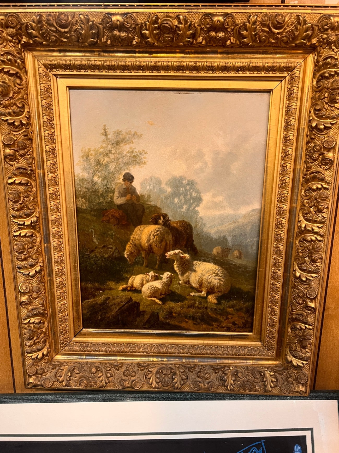 Laurent de Beul : Shepherd with Sheep and Lambs, 1868
