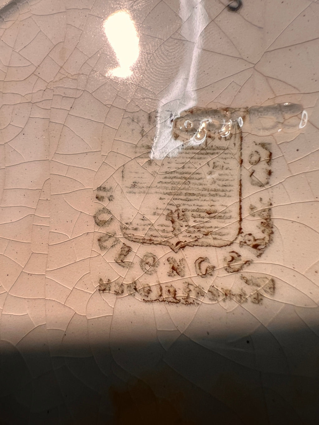 Antique 1887 Doulton Burslem Flow Blue Plate – Cobalt and Mustard Pattern