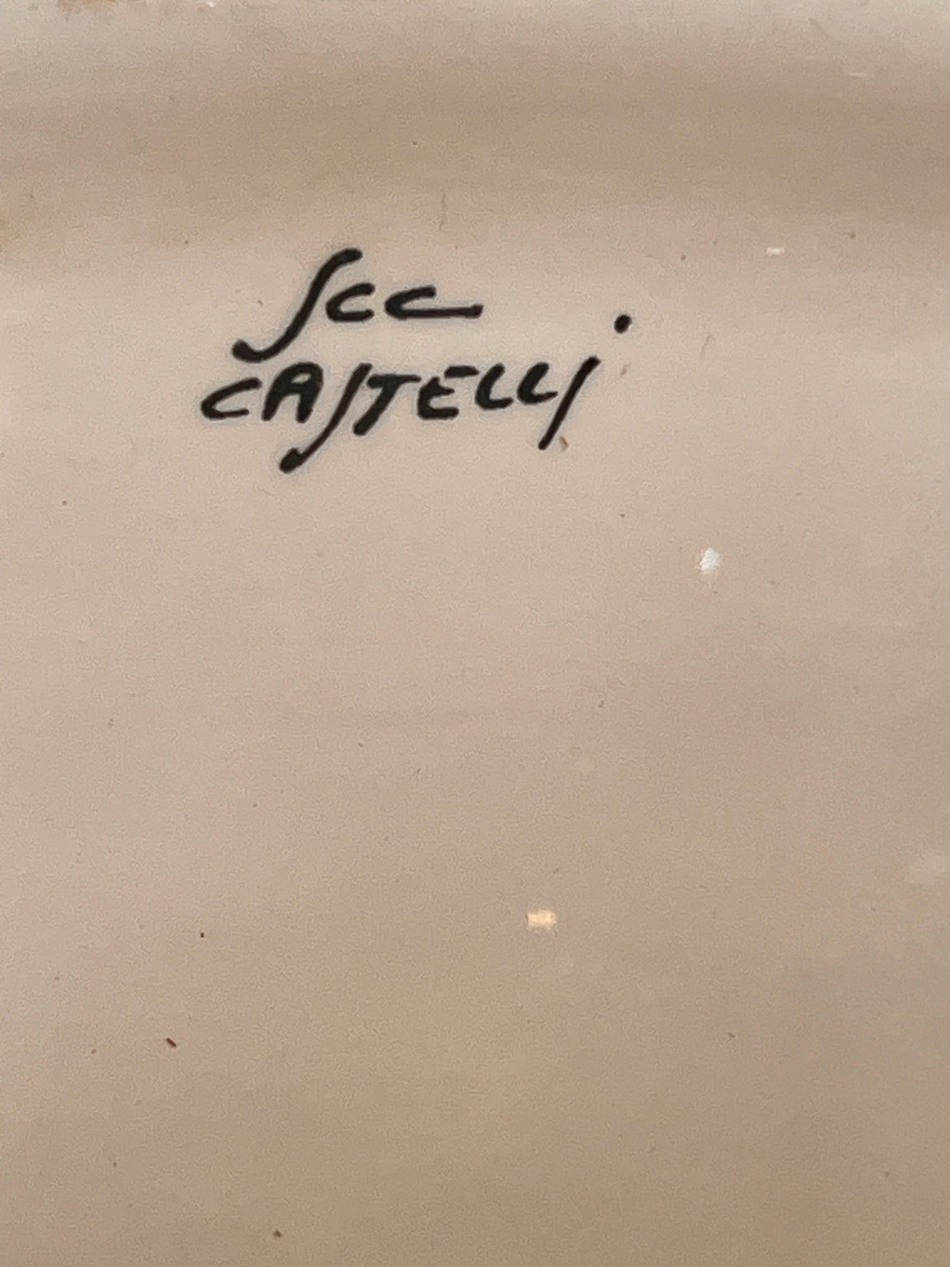 Large Mid-Century Italian Ceramic Vase by SCC Castelli – Amber and Black Marbled Glaze