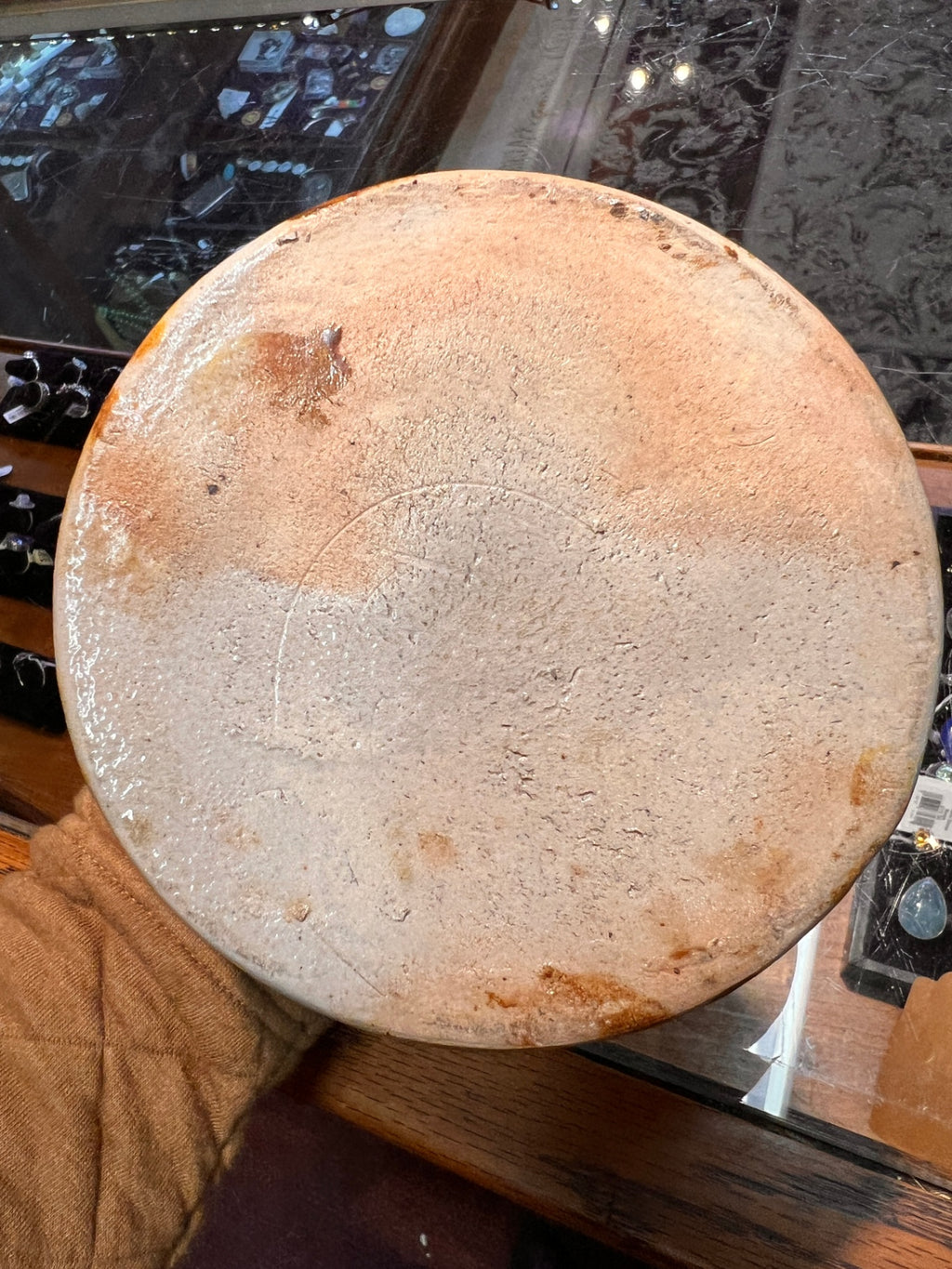 Antique Half-Gallon Brown Glazed Stoneware Jug – Albany Slip Pottery, Early 1900s