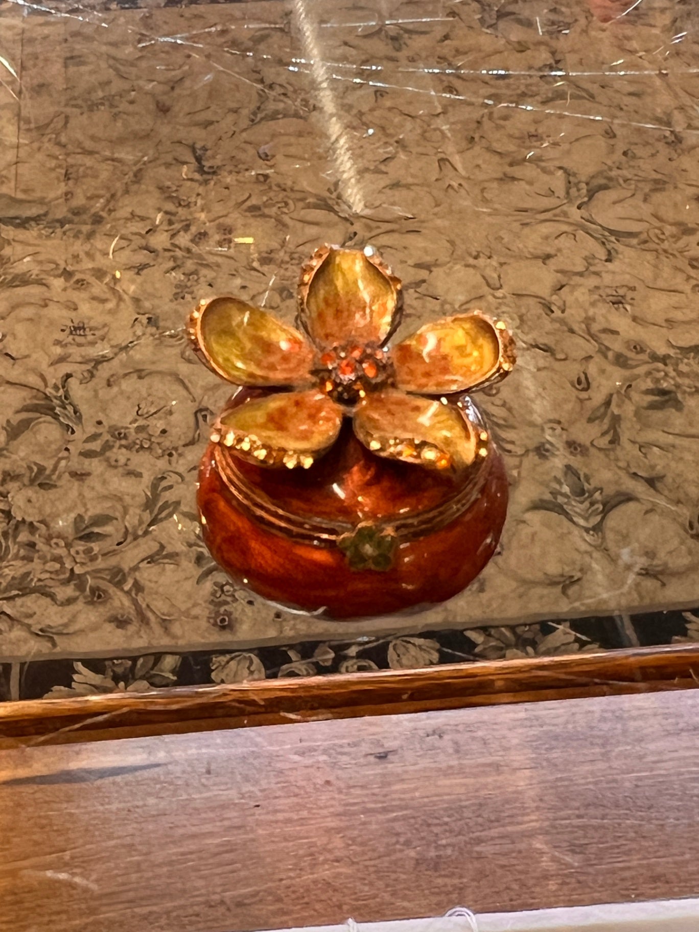 Jay Strongwater Hand-Enameled Jeweled Flower Trinket Box