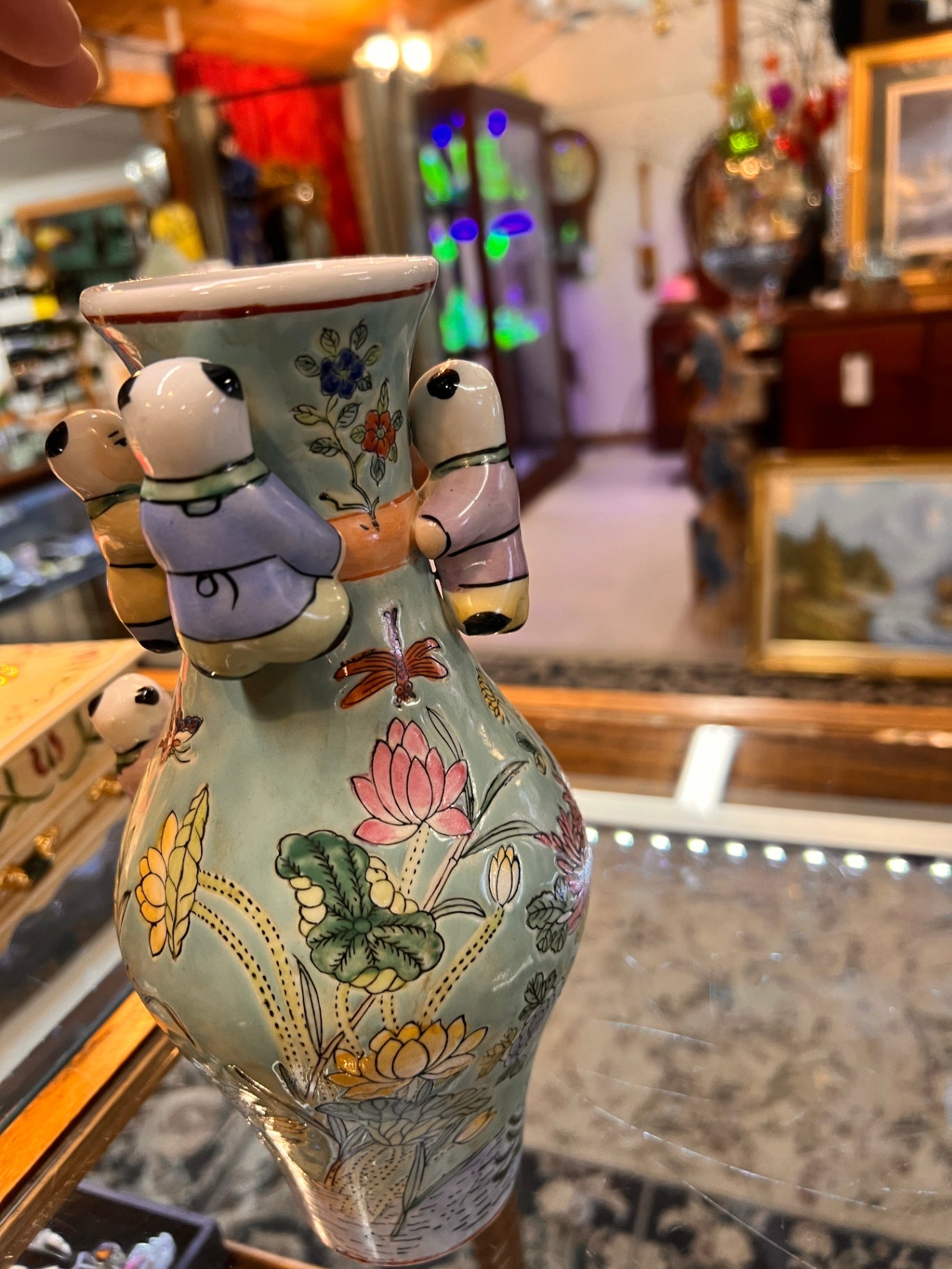 Vintage Chinese Porcelain “Boys at Play” Vase – Hand-Painted Famille Rose, Marked