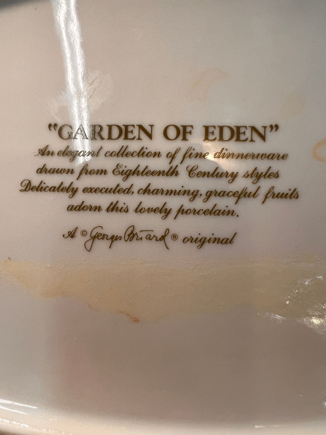 GARDEN OF EDEN Oval Handled Bowl 11" length By Georges Briard Original piece