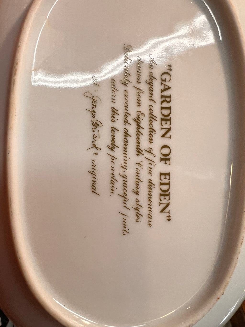 GARDEN OF EDEN Oval Handled Bowl 8" length By Georges Briard Original piece