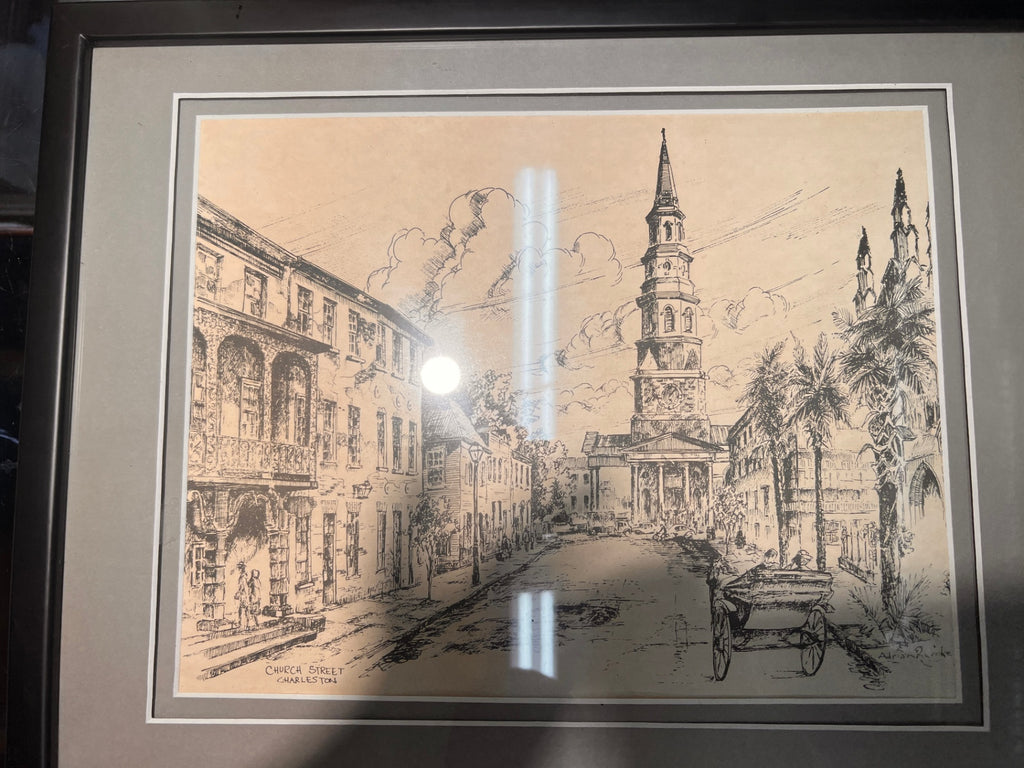 Adrian R Cooke Church Street Charleston Lithograph