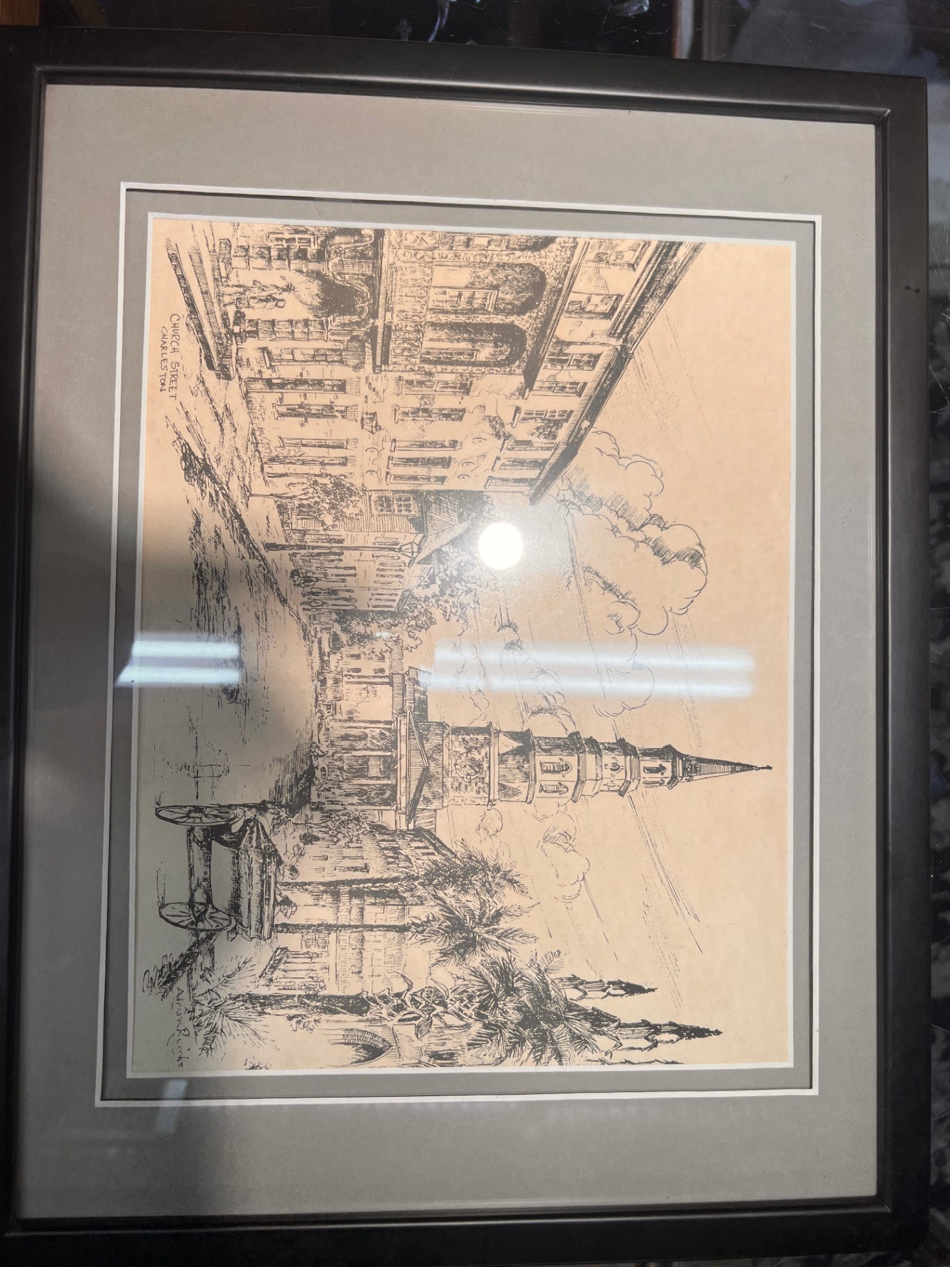 Adrian R Cooke Church Street Charleston Lithograph