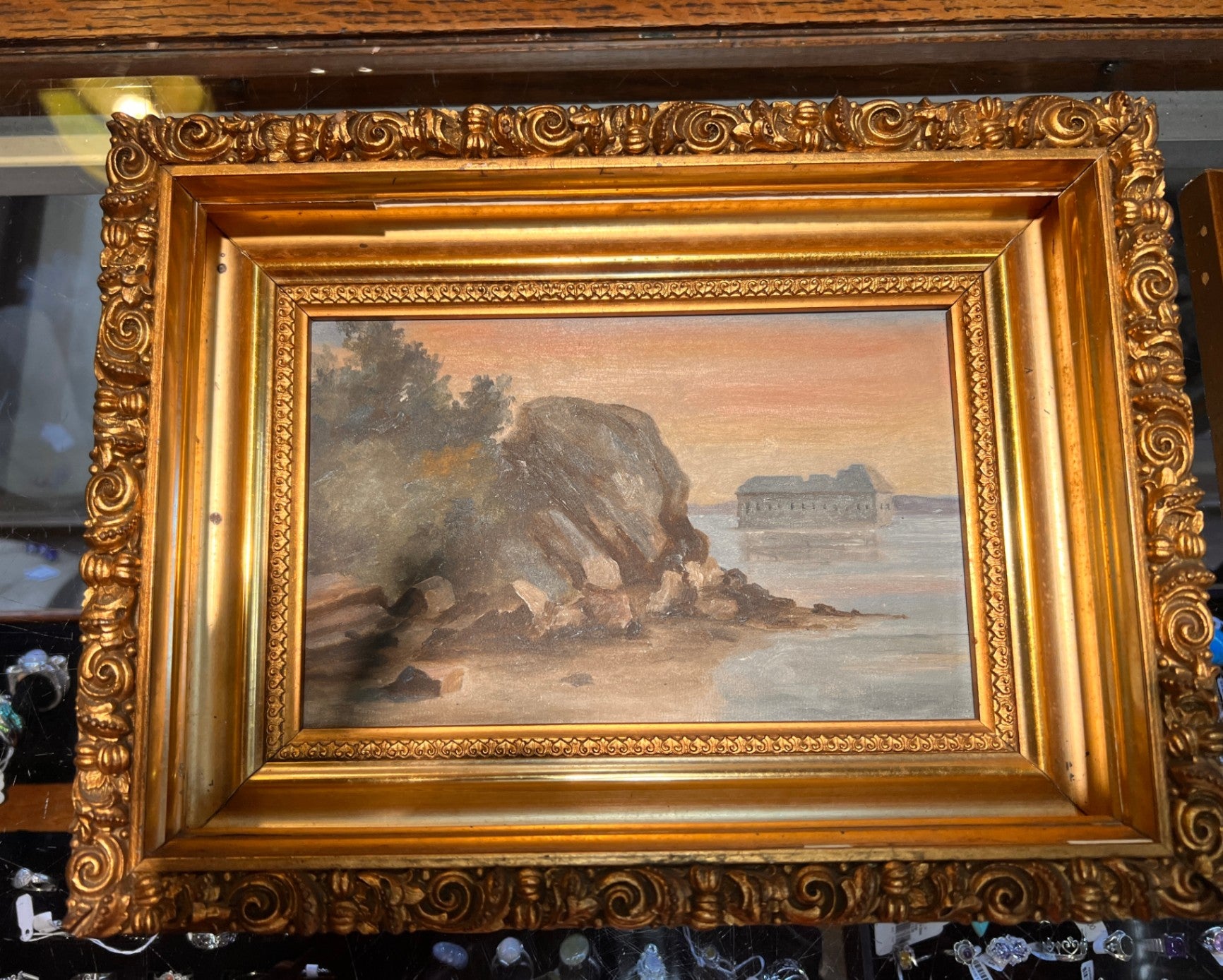 Original Landscape Painting by F. L. Bowie – Late 19th to Early 20th Century, Gilt Frame