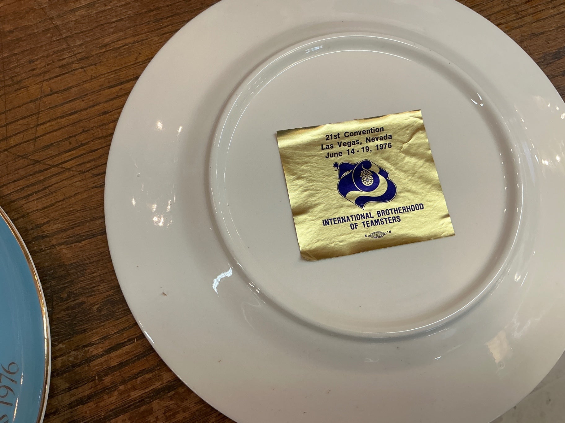 1976 Bicentennial Liberty Bell Commemorative Plate – International Brotherhood of Teamsters, 21st Convention, Las Vegas