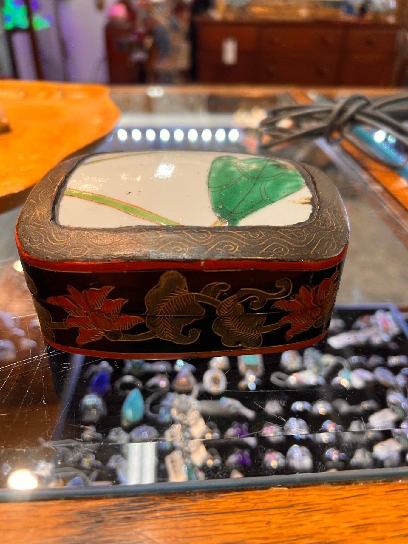 Japanese Cloisonné or Painted Enamel Trinket Box