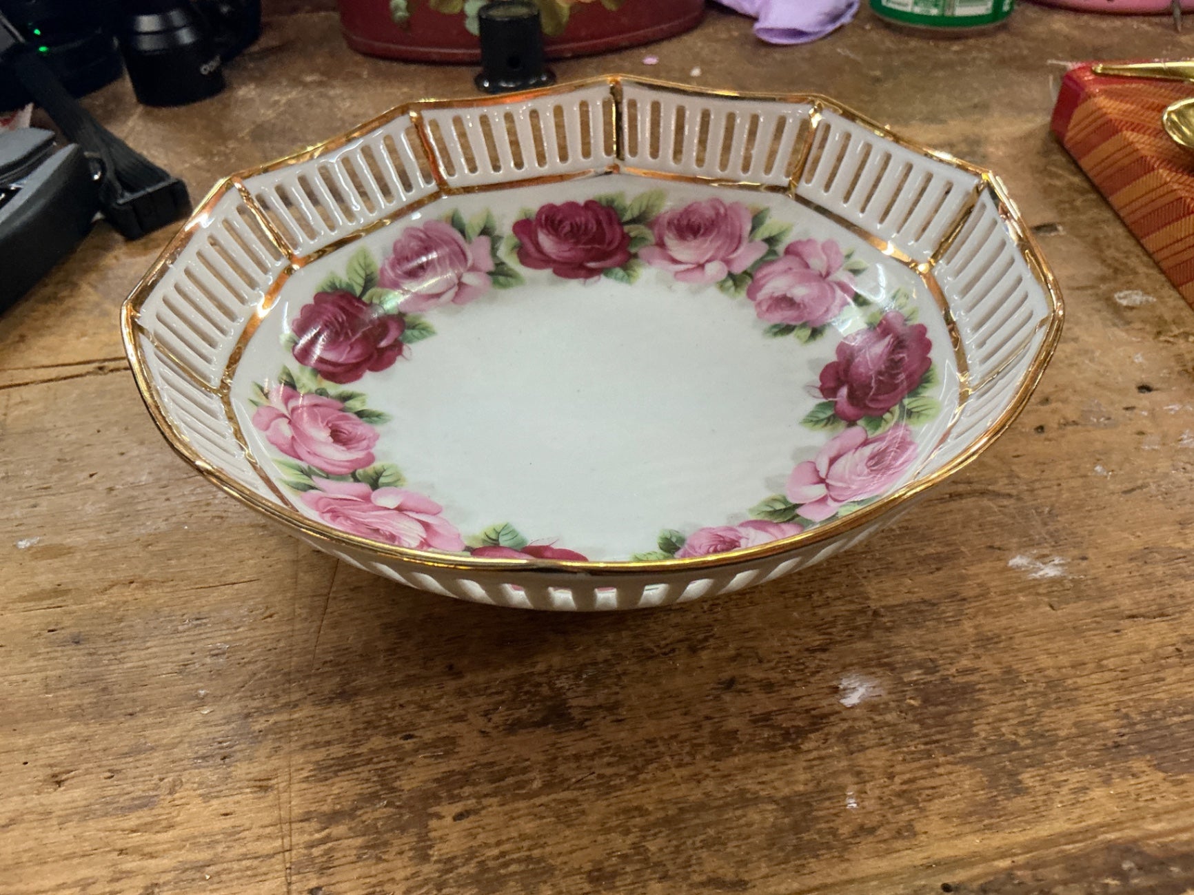 Schumann Arzberg “Melrose” Reticulated Porcelain Bowl, Germany c.1950s