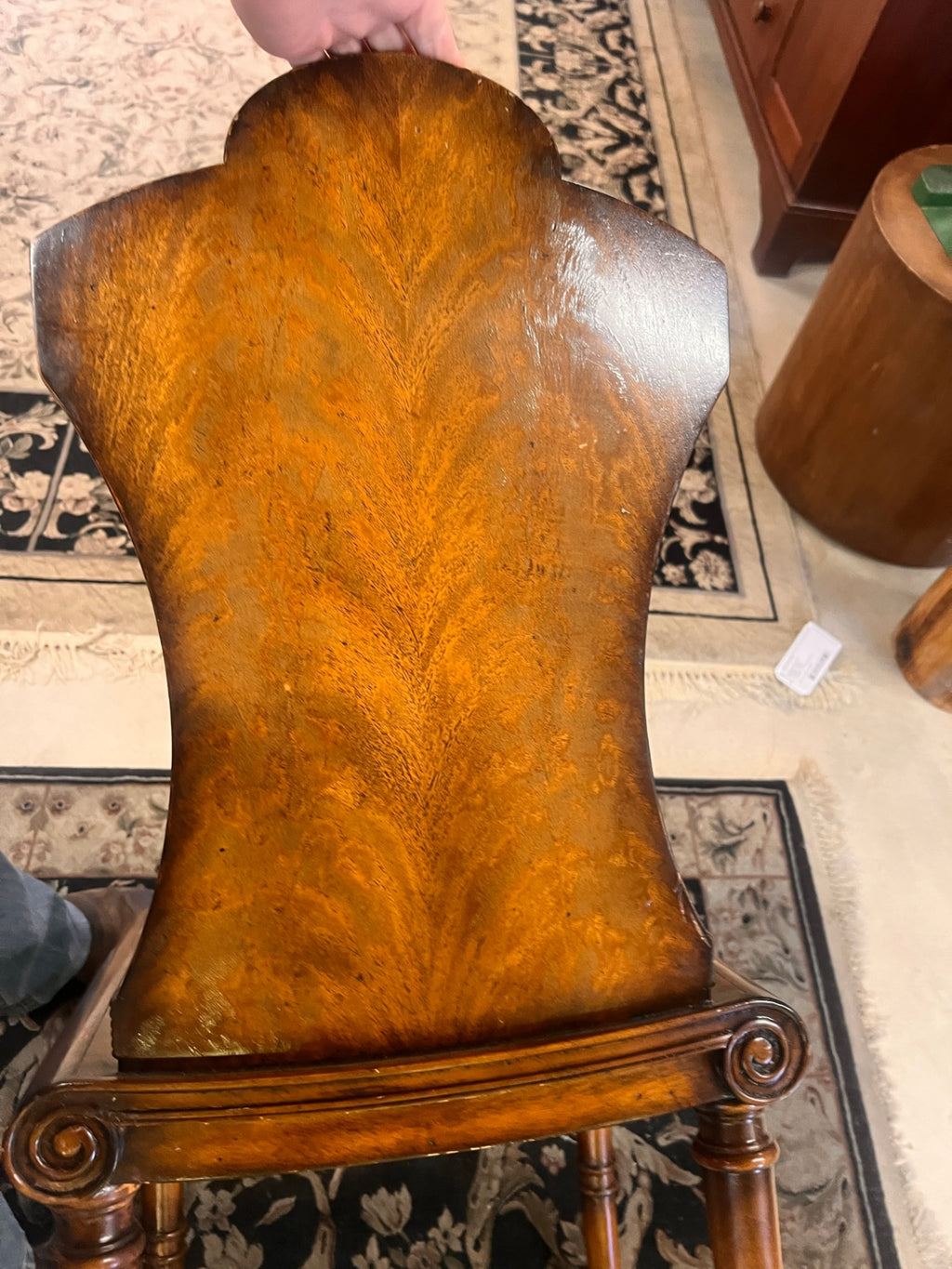 Antique Pair Regency Mahogany Hall Chairs,