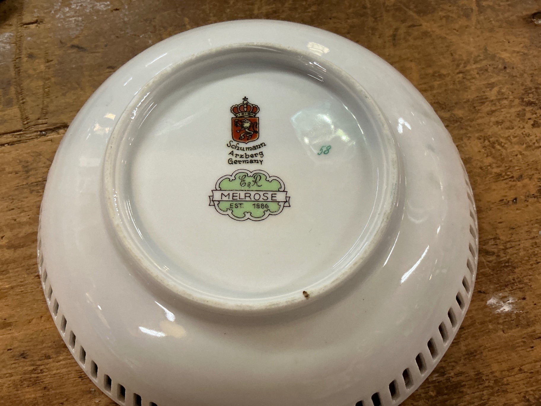 Schumann Arzberg “Melrose” Reticulated Porcelain Bowl, Germany c.1950s