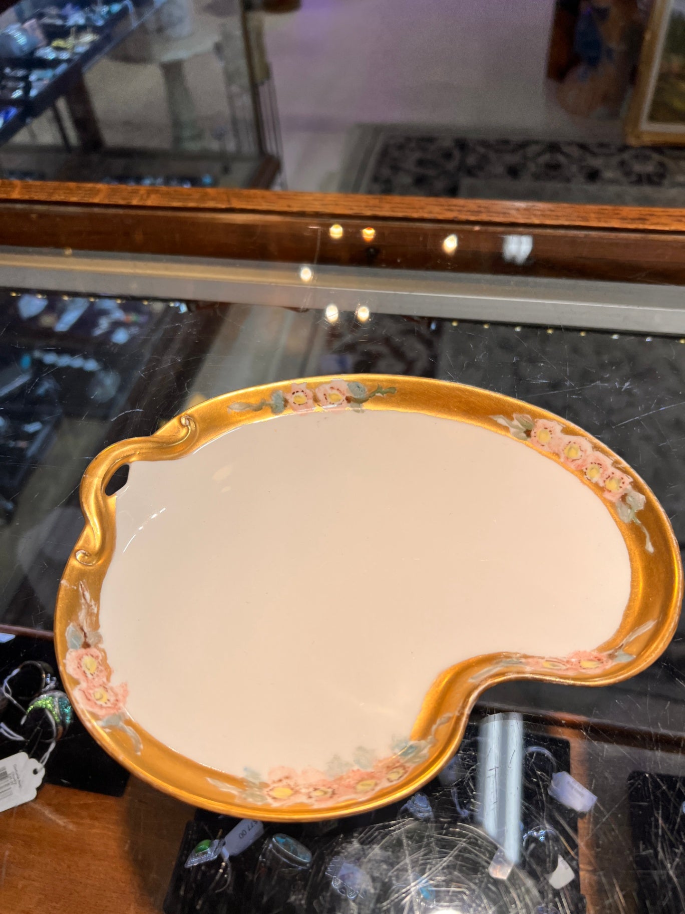 Antique Hand-Painted Limoges Artist Palette Tray