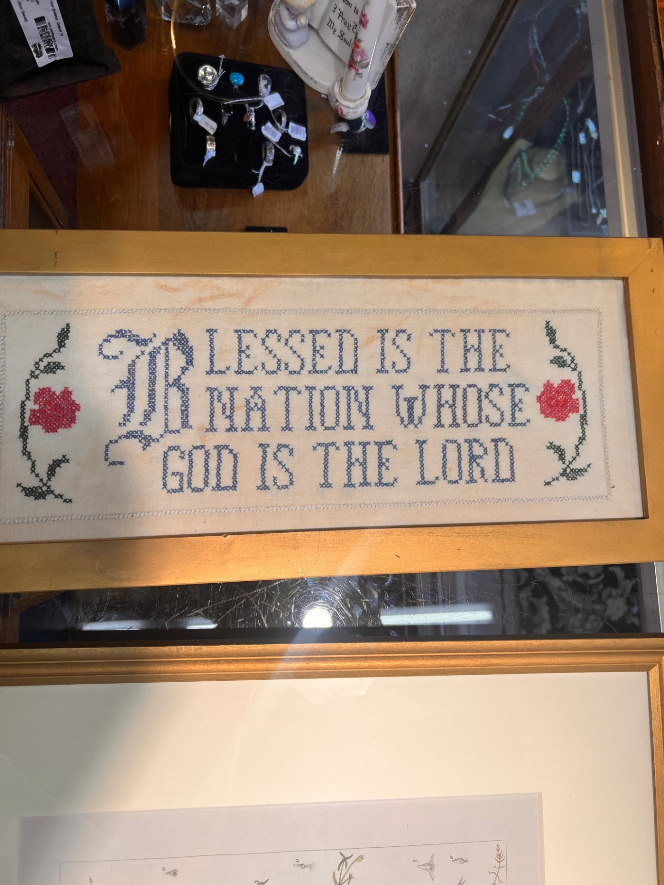Cross Stitched Pattern Blessed Is the Nation