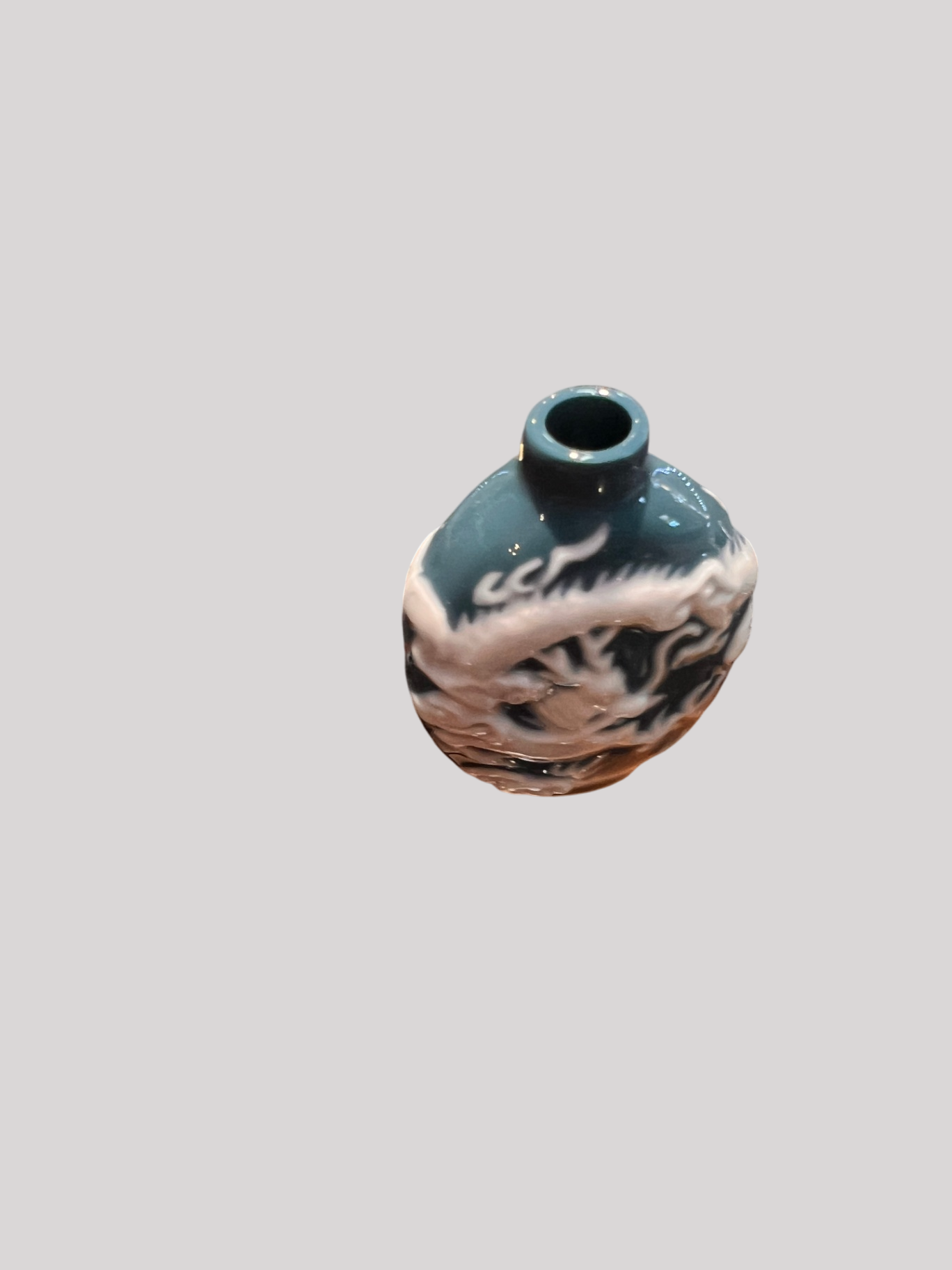 Have one to sell? Sell now  Share ANTIQUE Molded White Porcelain Snuff Bottle With Blue Dragon Overlay