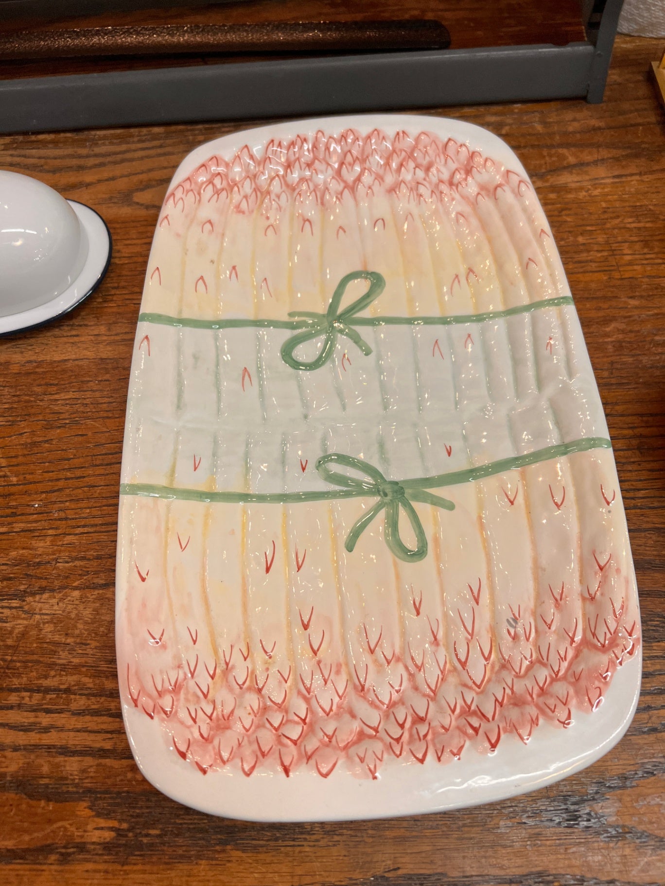 Vintage Olfaire Asparagus Plate Serving Dish Portugal MCM 12" x 7.5"